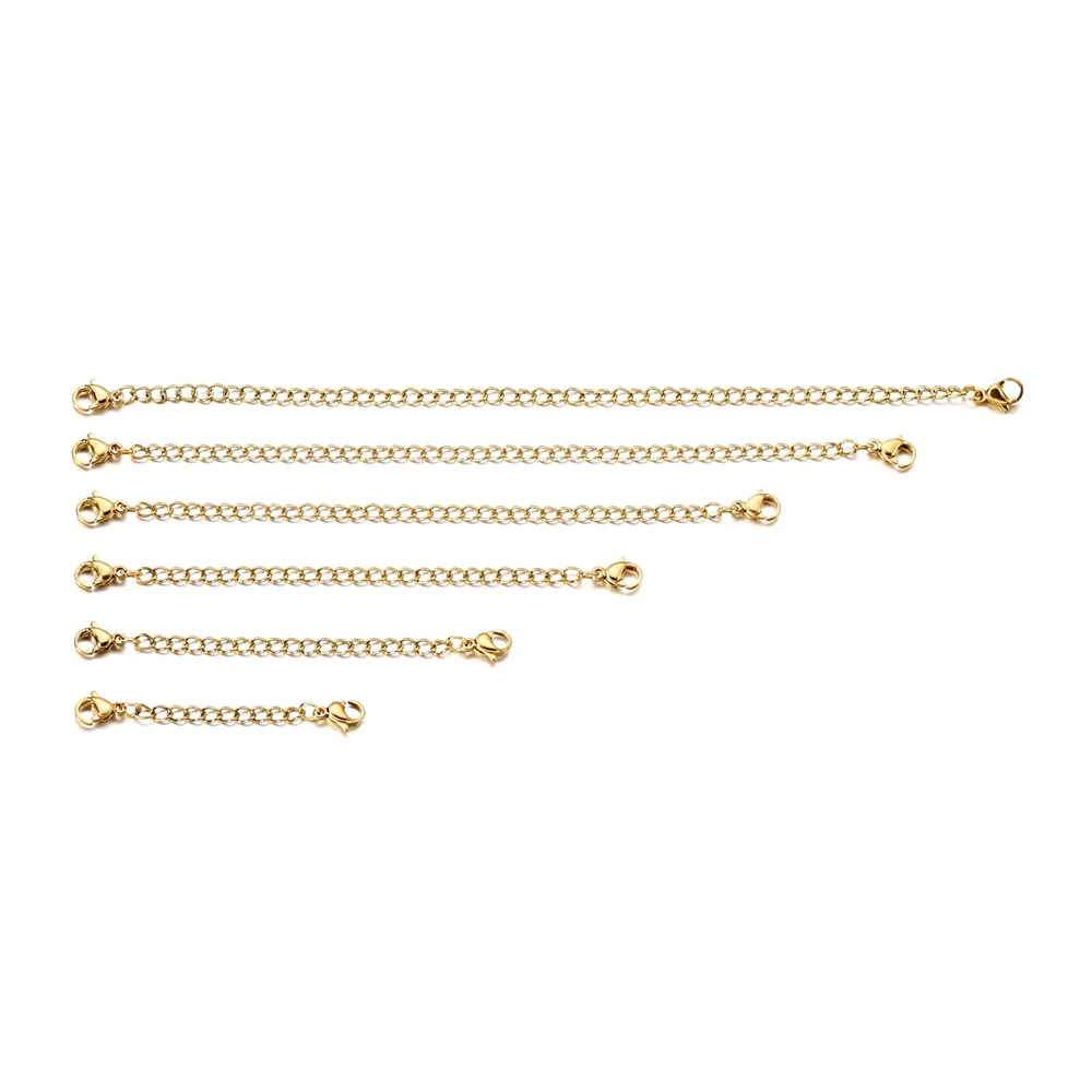 10Pcs Stainless Steel Lobster Clasp Extension Chains